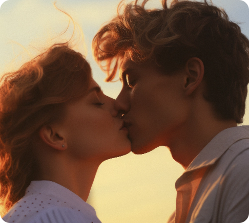 Baiser de Couple Réaliste