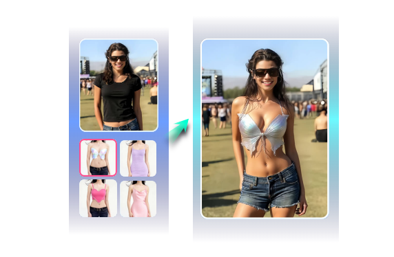 Vidéo échange de corps IA vêtements stylés